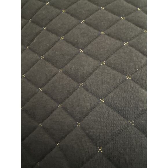 Quilted Puffer Vest Women’s Sz L Striped Black Gold Mock Neck Reversible - Picture 14 of 14